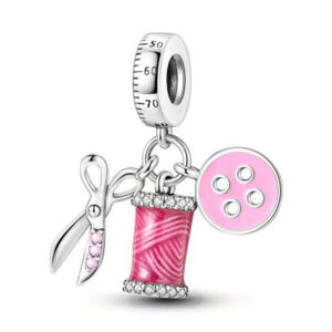 Unisex Charm, One Size, Silver & Pink